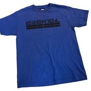Y2K Ezekiel Blue Graphic T Shirt Medium Short Sleeve Crew Neck Cotton‎